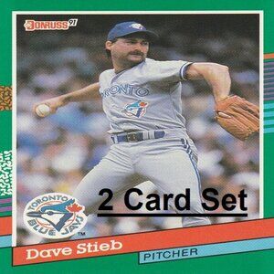Dave Stieb MLB Card Collection - 2 Vintage Dave Stieb MLB Cards